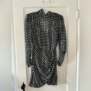 Ba&sh mini dress, black, white and grey textured material